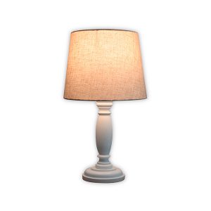 Abajur de Madeira Branco - Cód 4124